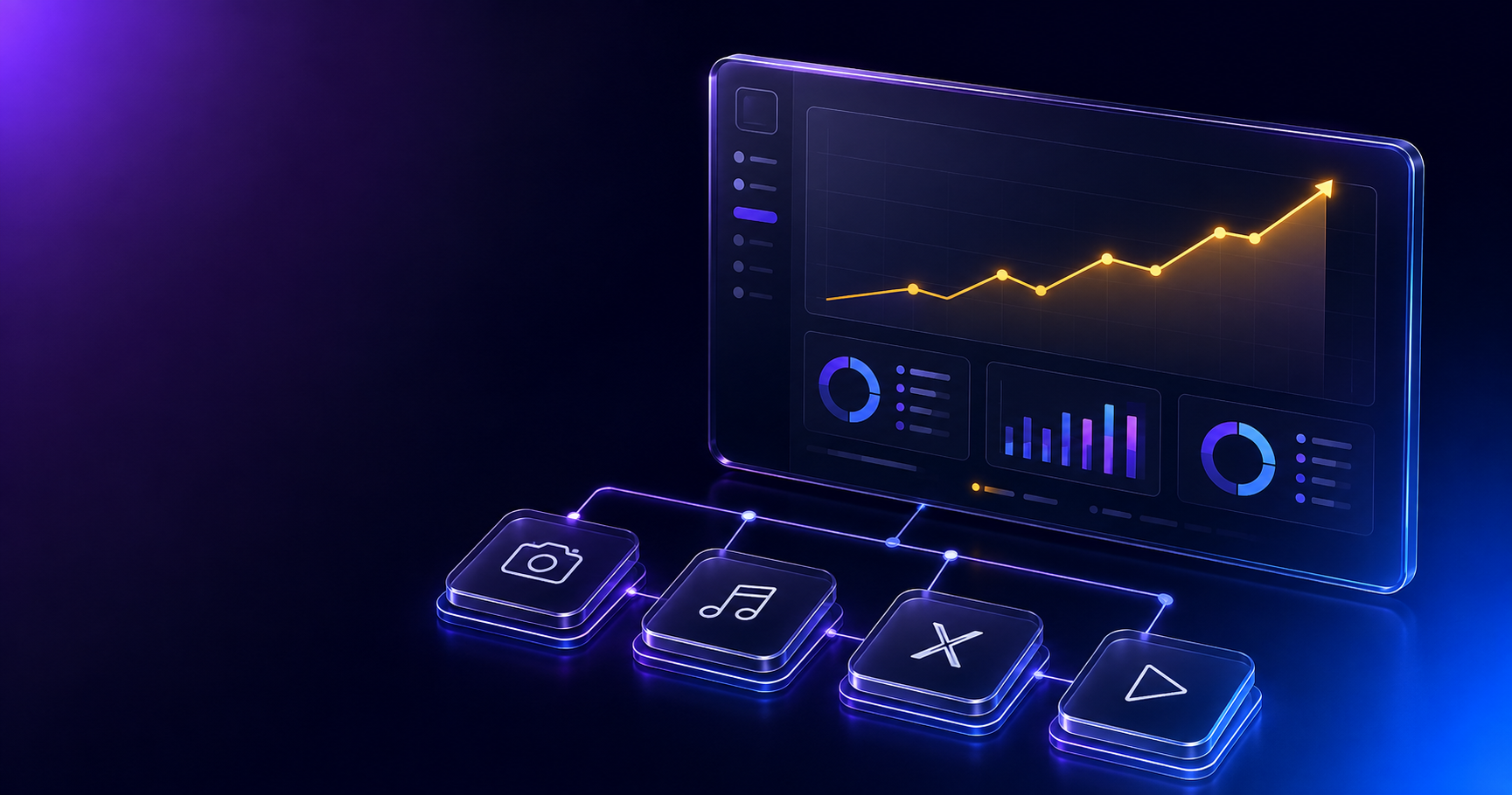 Google Search Console platform properties dashboard showing Instagram and TikTok performance data